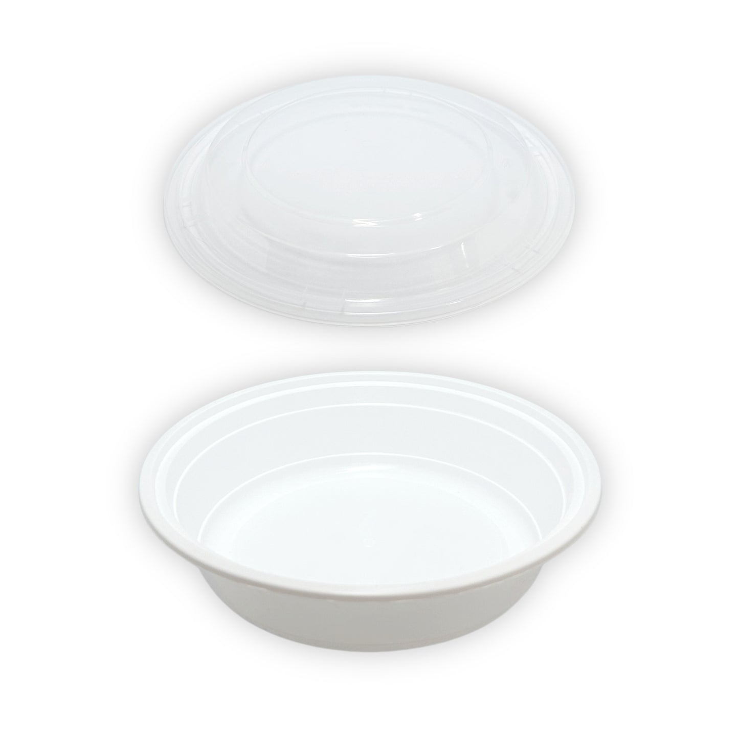 24oz - PP Round Container 7" Combo Set White - Carton of 150 - KIS PAPER - 5877; $0.22/set