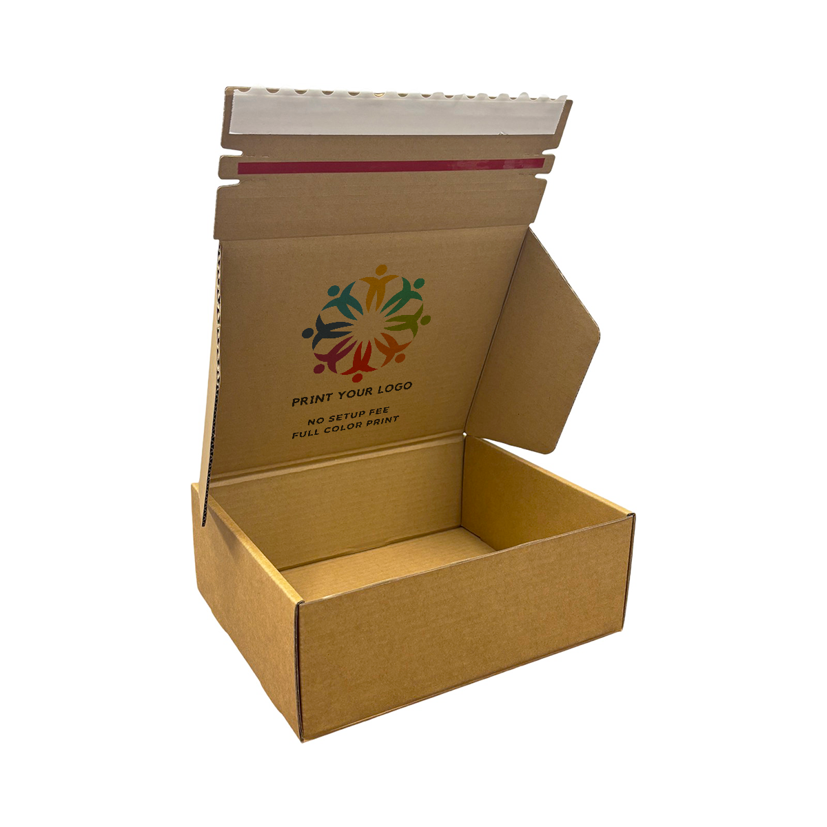 11.125" x 8.75" x 4" - Custom Kraft Mailer Boxes Self-Seal Tape - Bundle of 40 - KIS PAPER - 6088; Full Color Custom Print, Printed in Canada; From $2.240/pc