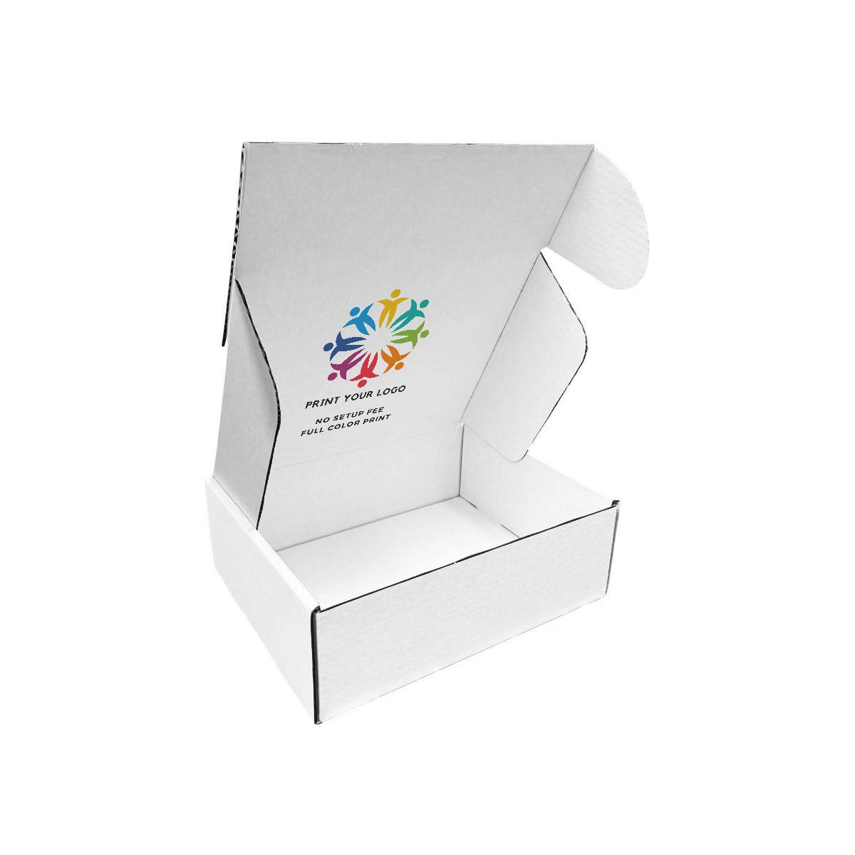 12" x 9" x 4" - Custom White Mailer Boxes - Bundle of 40 - KIS PAPER - 6102; Full Color Custom Print, Printed in Canada; From $3.67/pc