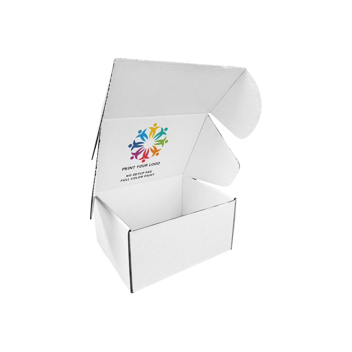 12" x 9" x 6" - Custom White Mailer Boxes - Bundle of 40 - KIS PAPER - 6103; Full Color Custom Print, Printed in Canada; From $4.31/pc