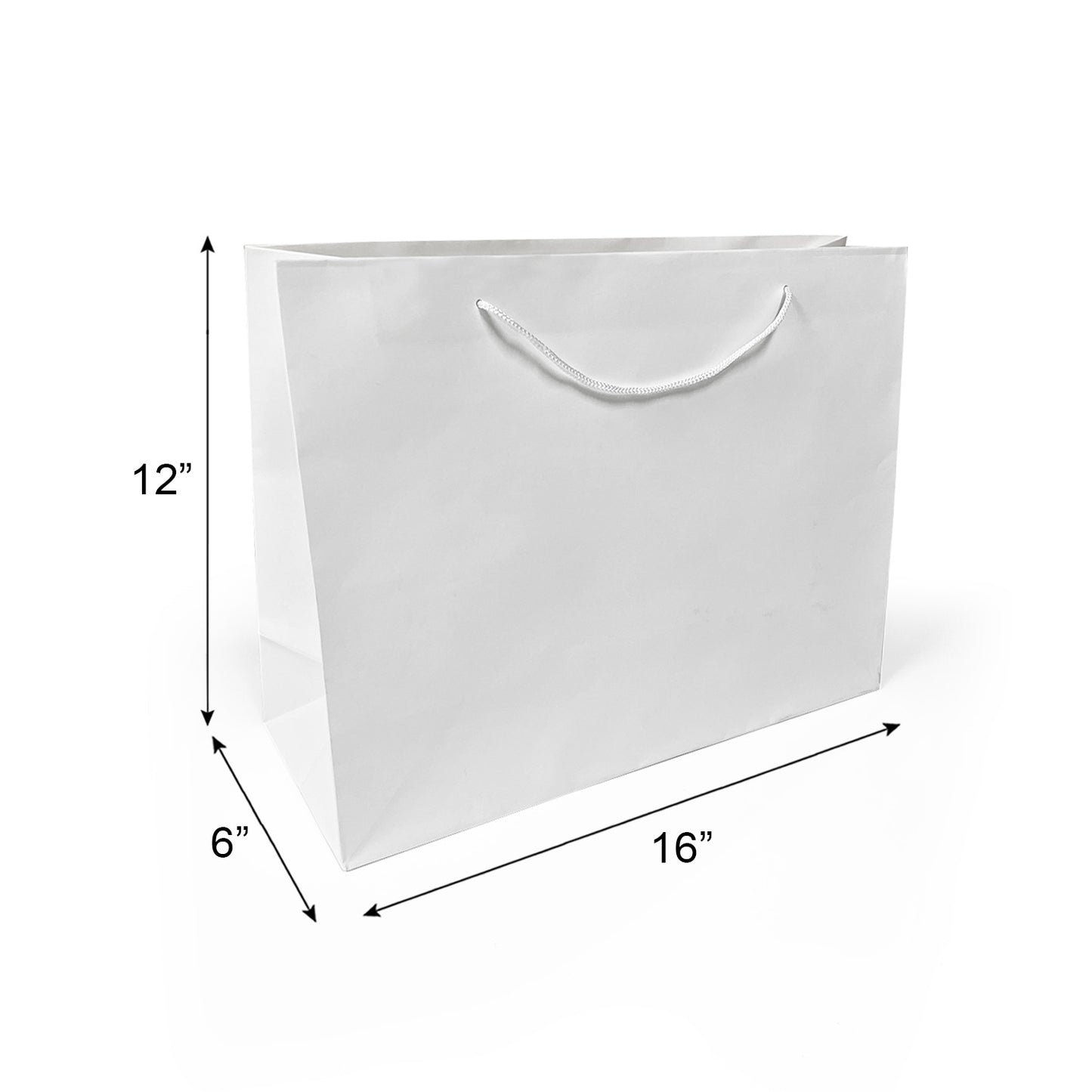 150 Pcs, Vogue, 16x6x12 inches, Euro Tote Paper Bags, with Rope Handle