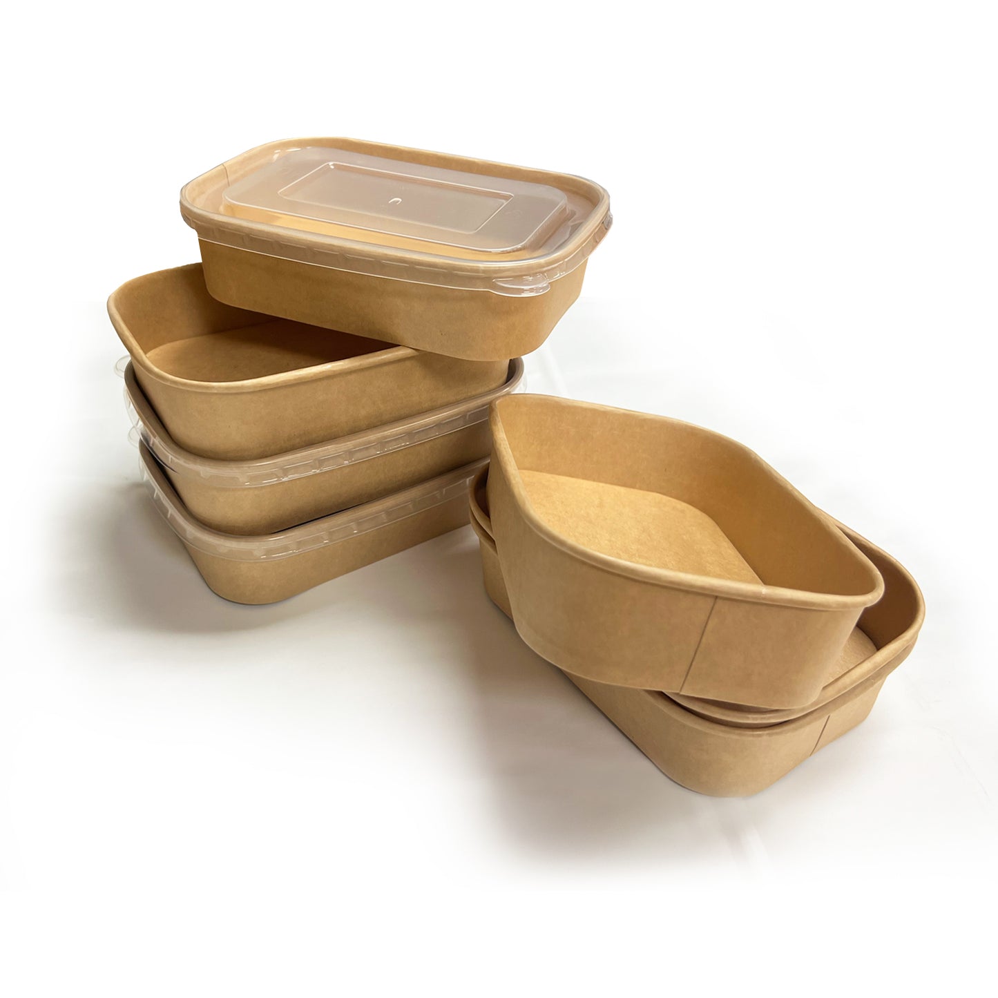 KIS-PL475 | PP Lids for 17oz-34oz Kraft Paper Rectangle Containers; From $0.12/pc