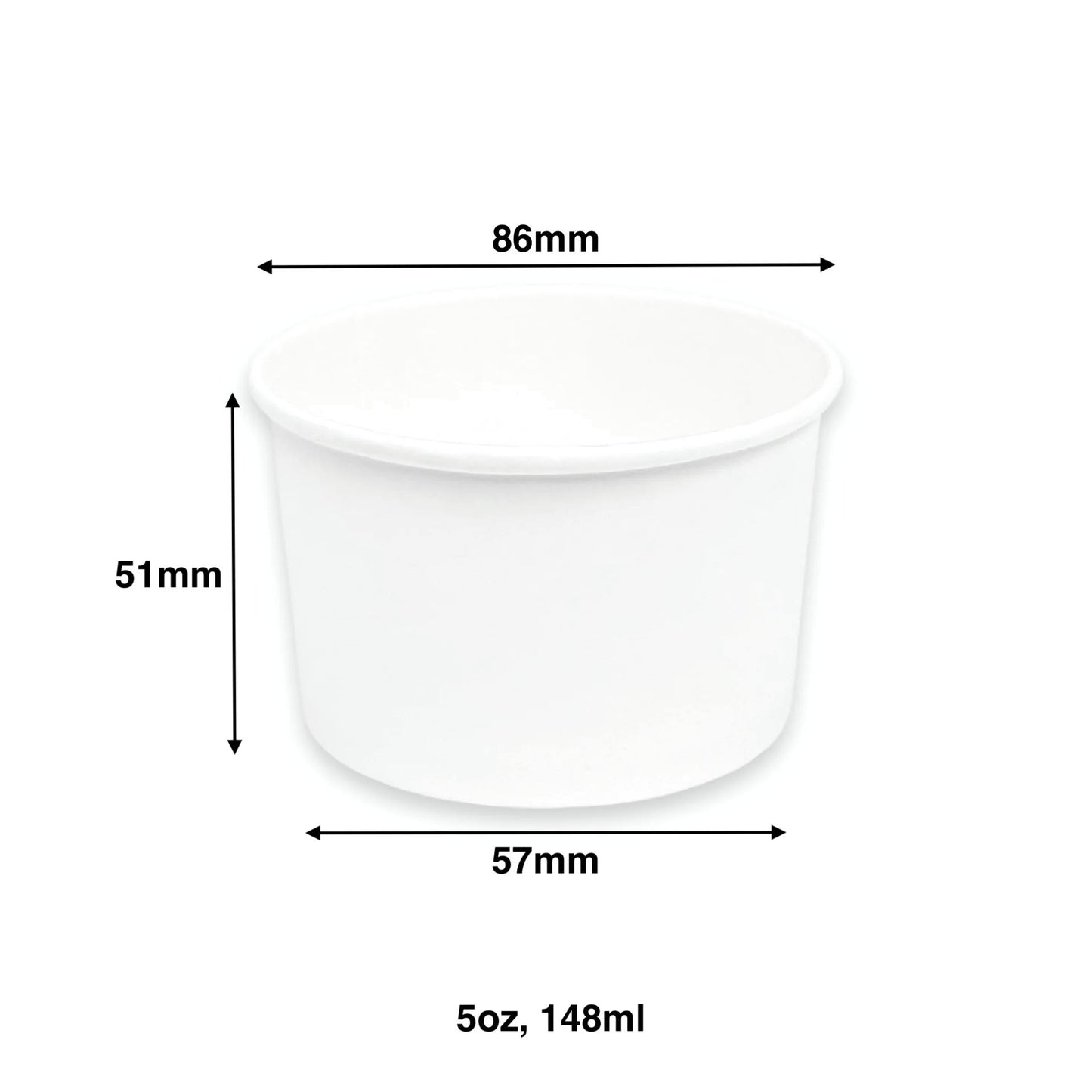 5oz - Paper Soup Container White - Carton of 1000 - KIS PAPER - 5013; From $0.056/pc