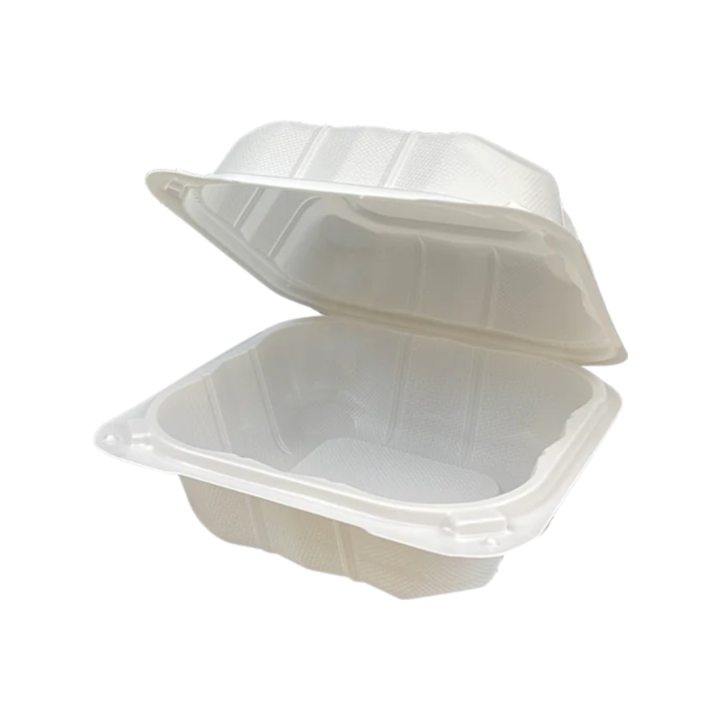 6" x 6" x 3.3" - Pebble MFPP Clamshell Box Deep- Carton of 250 - KIS PAPER - 5047; $0.114/pc