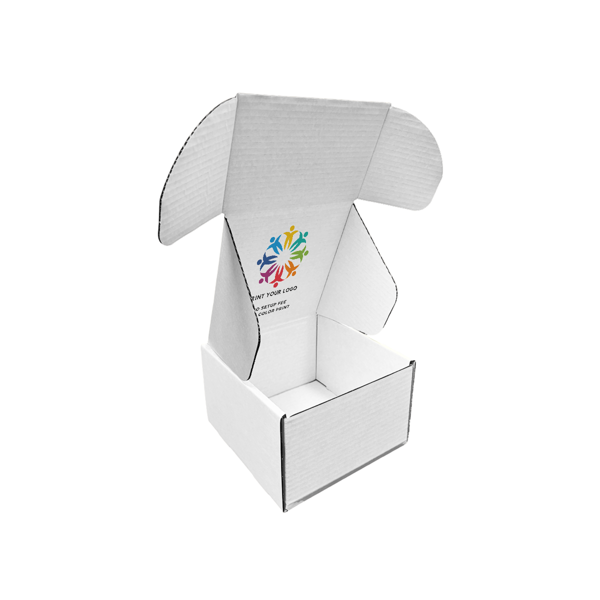 8" x 8" x 5" - Custom White Mailer Boxes - Bundle of 40 - KIS PAPER - 6098; Full Color Custom Print, Printed in Canada; From $2.81/pc