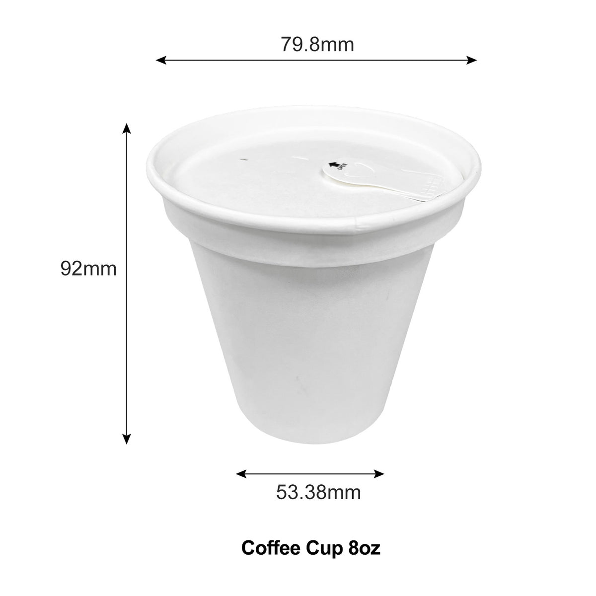 4/8/10/12/16/20oz White Paper Lid for Hot Coffee Cup- Carton of 1000 - KIS PAPER; From $0.23/set