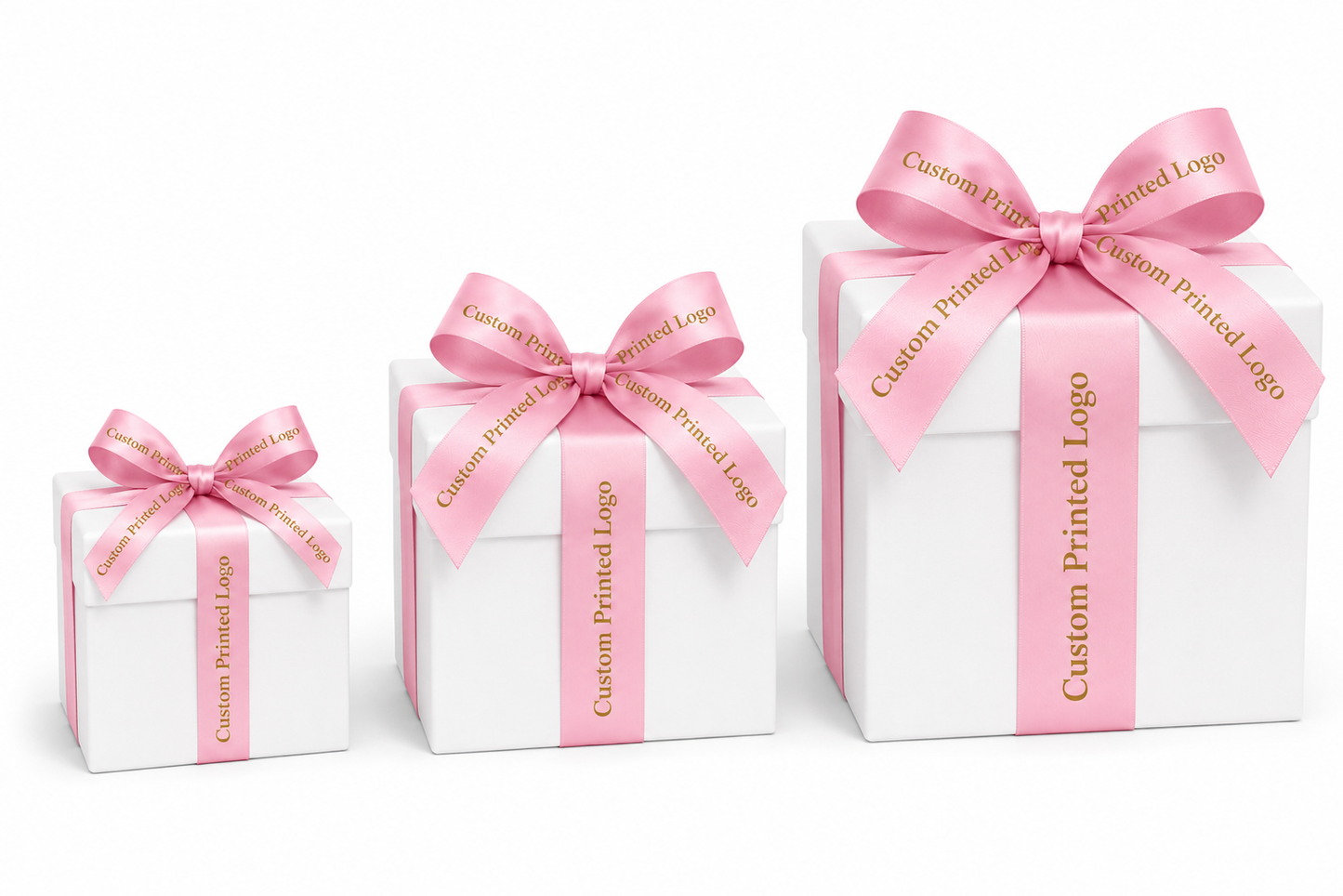 Custom Print Light Pink Solid Single-Face Satin Ribbon – 3 Sizes (⅝″, ⅞″, 1½″)