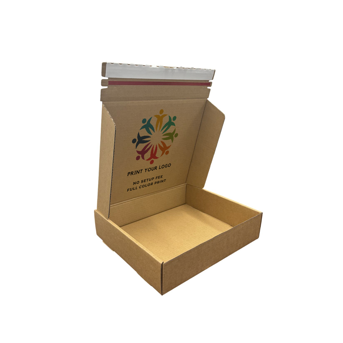 13" x 11" x 3" - Custom Kraft Mailer Boxes Self-Seal Tape - Bundle of 40 - KIS PAPER - 6091; Full Color Custom Print, Printed in Canada; From$2.881/pc