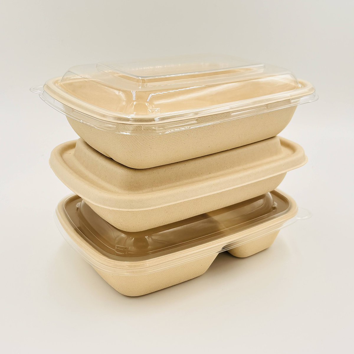 500ml - Natural Pulp Rectangle Food Container Base - Carton of 300 - KIS PAPER - 6166; $0.15/pc