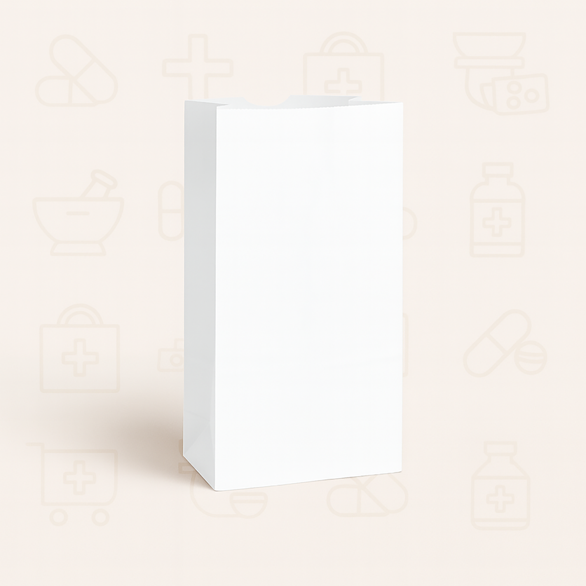 #8 - 6.25" x 3.75" x 12" - Prescription Bags - White Grocery Bags - Carton of 1000 - KIS PAPER - 6025; $0.073/pc