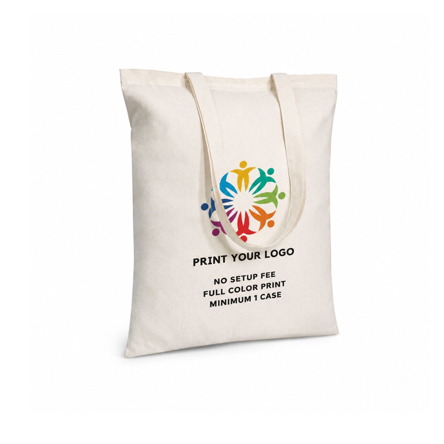 Custom Printed Canvas Tote Bag, 15" x 16", 5oz Cotton Canvas, Long Handles, SKU #5985