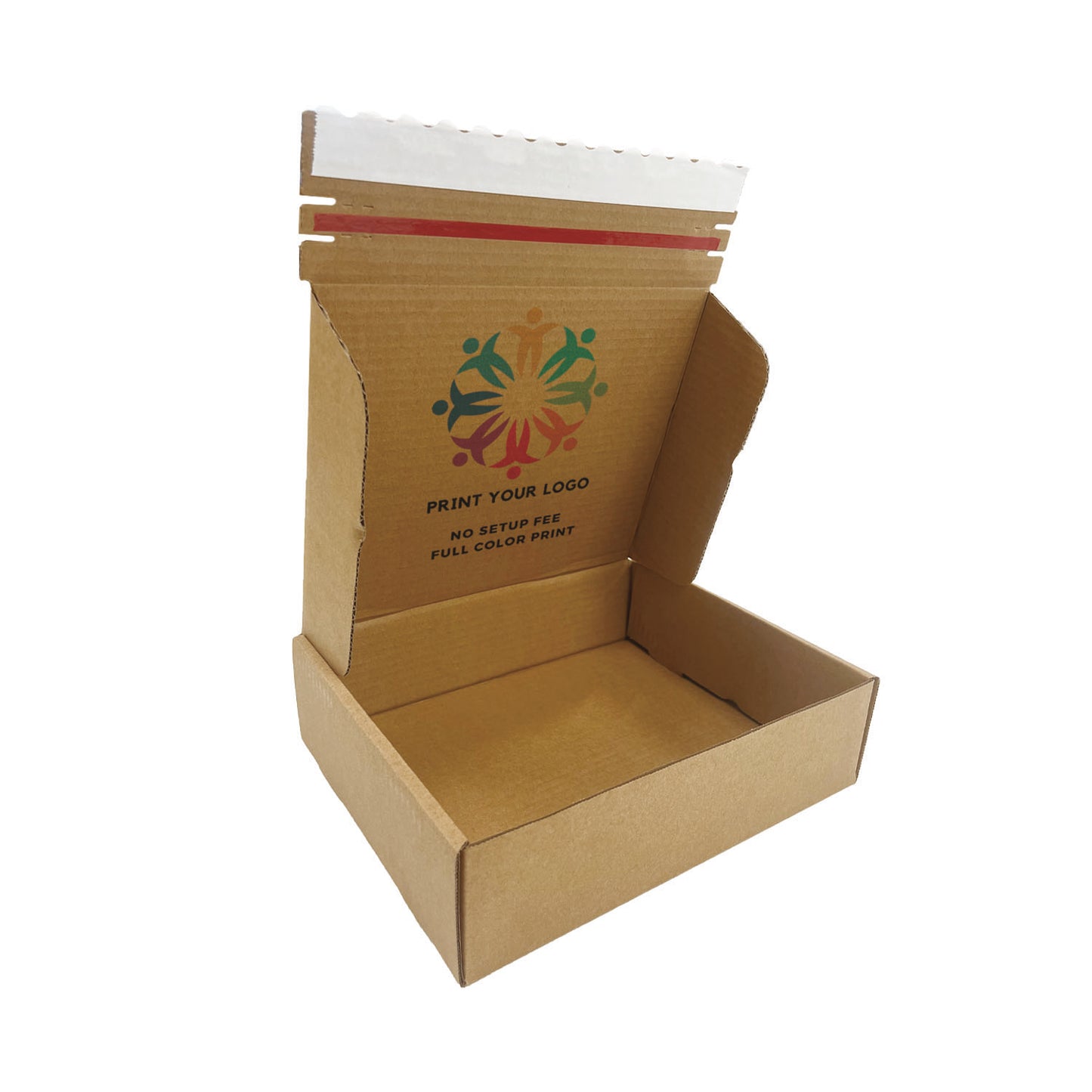 11.125" x 8.75" x 3" - Custom Kraft Mailer Boxes Self-Seal Tape - Bundle of 40 - KIS PAPER - 5345; Full Color Custom Print, Printed in Canada; From $2.053/pc