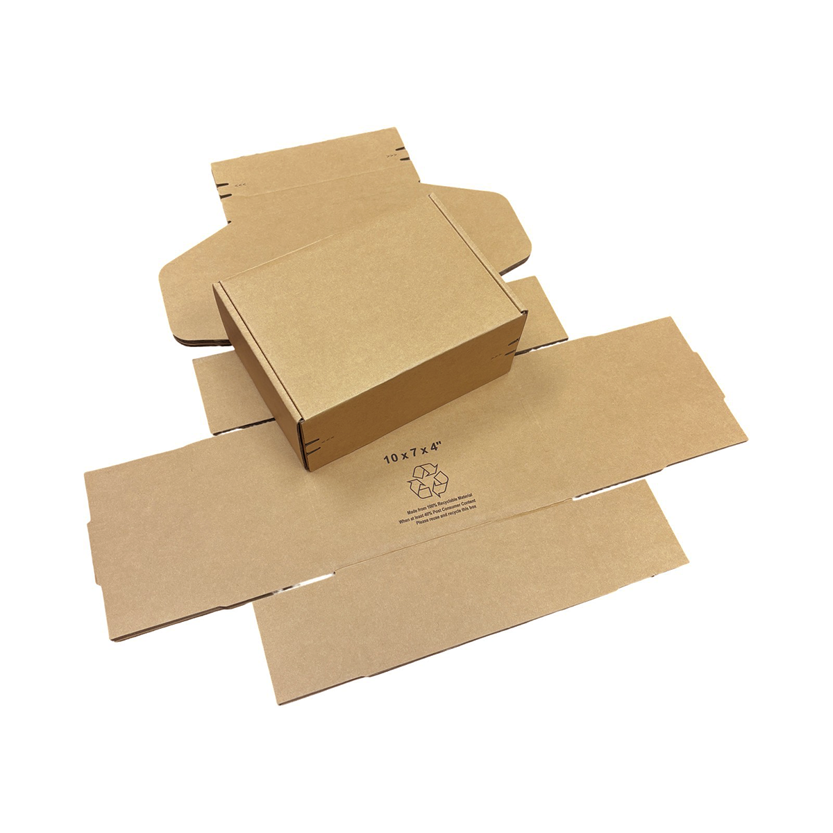 10" x 7" x 4" - Kraft Mailer Boxes Self-Seal Tape - Bundle of 40 - KIS PAPER - 6086; $2.037/pc