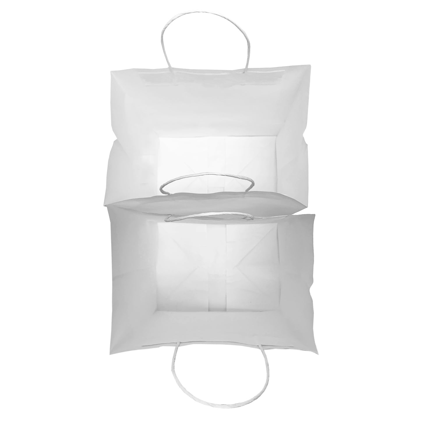 250 Pcs, Bistro, 10x6.75x12 inches, White Kraft Paper Bags, with Twisted Handle
