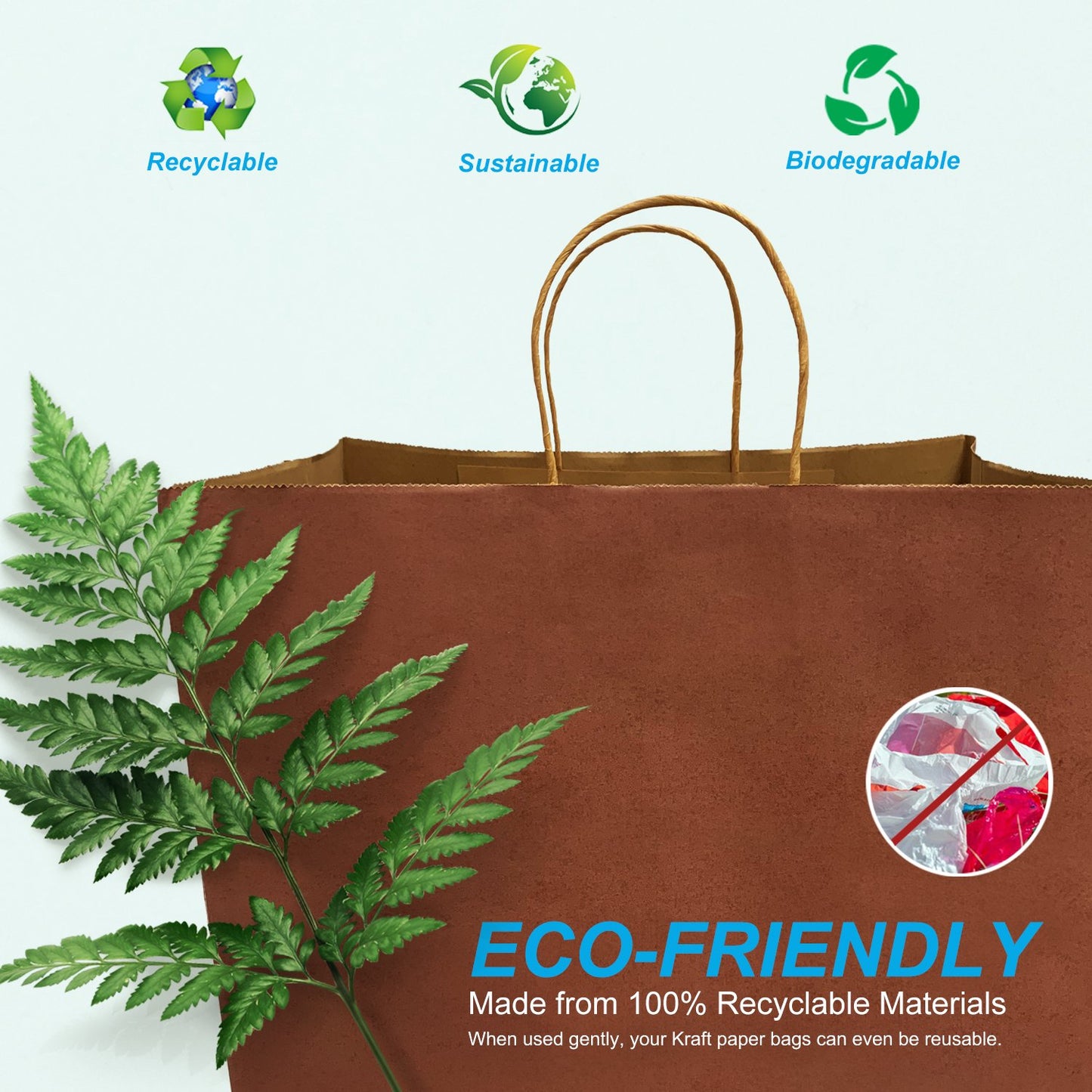 200 Pcs, Super Royal, 14x10x15.75 inches, Grey Kraft Paper Bags, with Twisted Handle