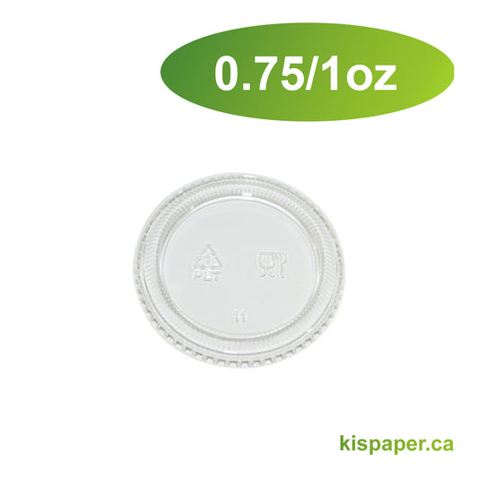 0.75oz/1oz - Plastic Lid for Portion Cups - Carton of 2500 - KIS PAPER - 5076; $0.011/pc