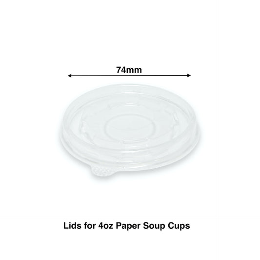 KIS-SL74G | 74mm PP Lid for 4oz Paper Soup Container; From $0.035/pc