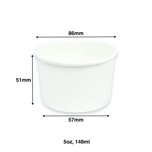 KIS-EM05G | 5oz, 148ml White Paper Soup Cup Base; From $0.055/pc