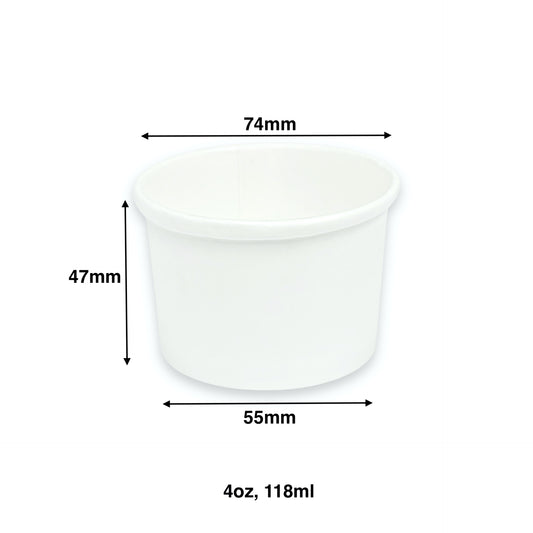 KIS-EM04G | 4oz, 118ml White Paper Soup Cup Base; From $0.043/pc