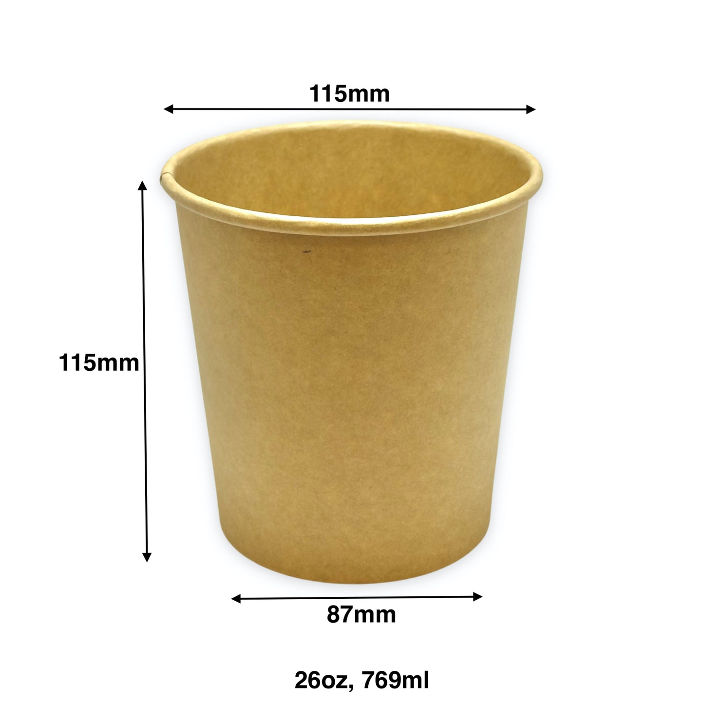 KIS-SC26 | 26oz, 769ml Kraft Paper Soup Cup Base; From $0.17/pc