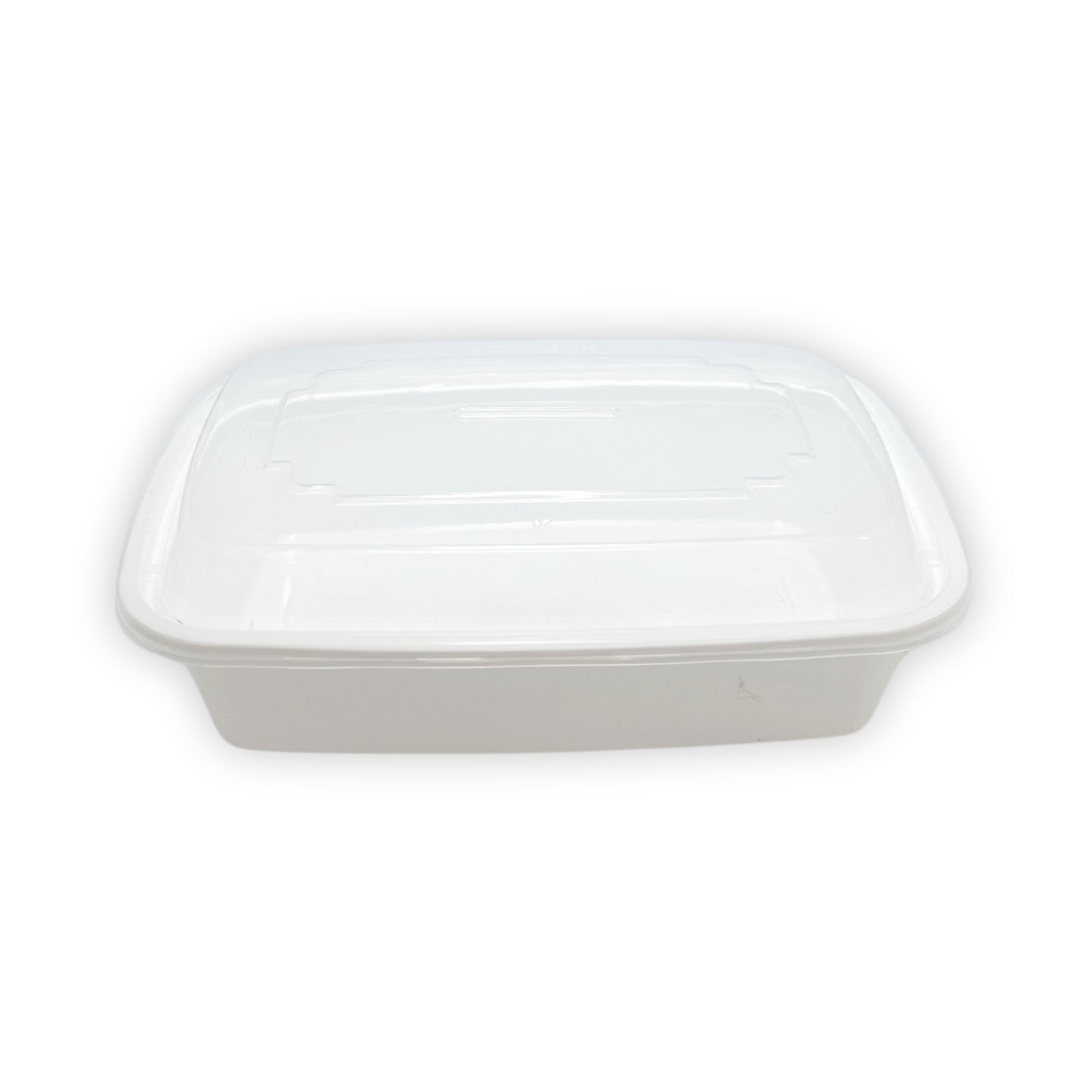 KIS-KY24G | 150sets 24oz, 710ml White PP Rectangle Container with Clear Lids Combo; $0.209/set