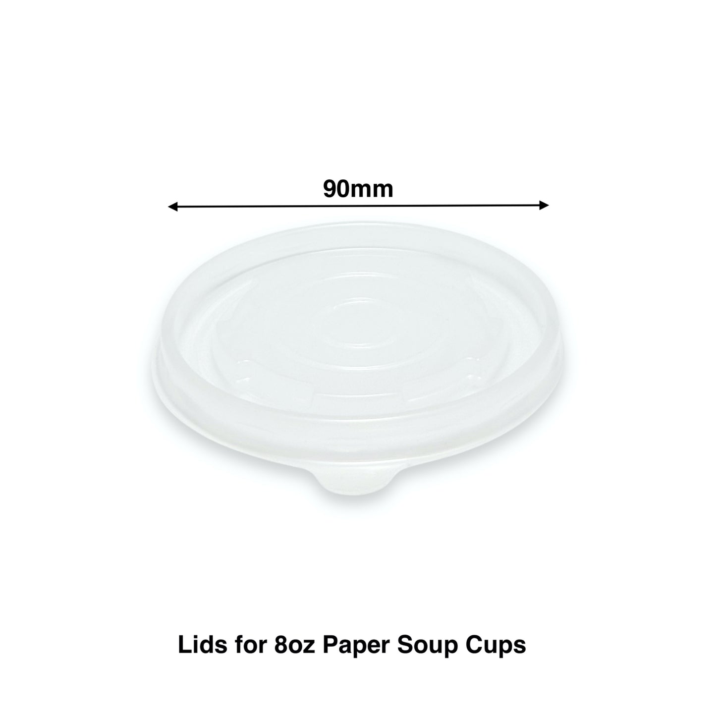 KIS-SL90G | 90mm PP Lid for 8oz Paper Soup Container; From $0.035/pc