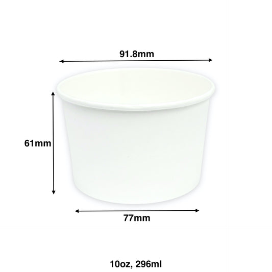 KIS-EM10G | 10oz, 296ml White Paper Soup Cup Base; From $0.080/pc