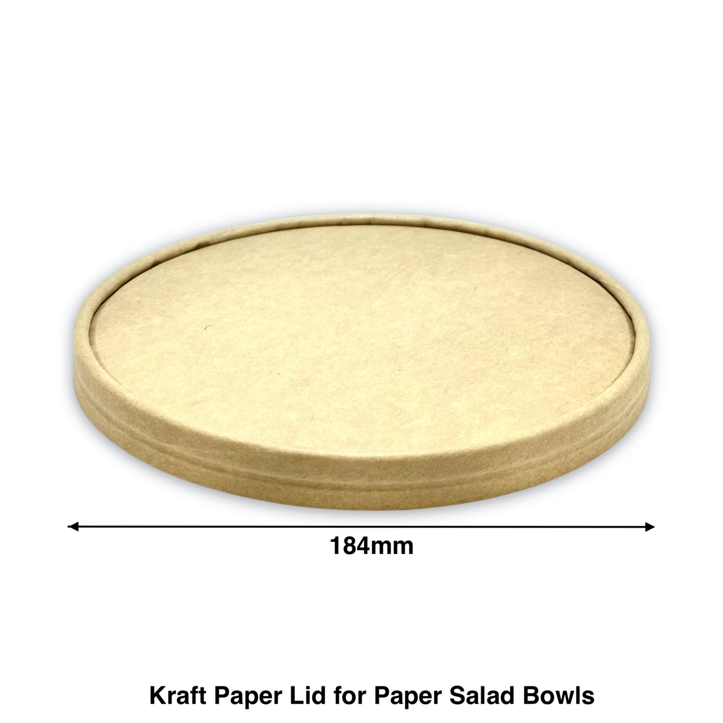 KIS-PA184 | 184mm Kraft Paper Lids for 37oz-44oz Paper Salad Bowl; From $0.26/pc