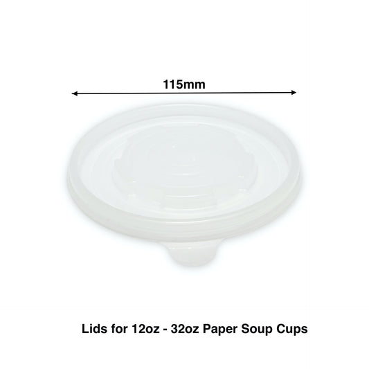 KIS-SL115G | 115mm PP Lid for 12oz-32oz Paper Soup Container; From $0.061/pc