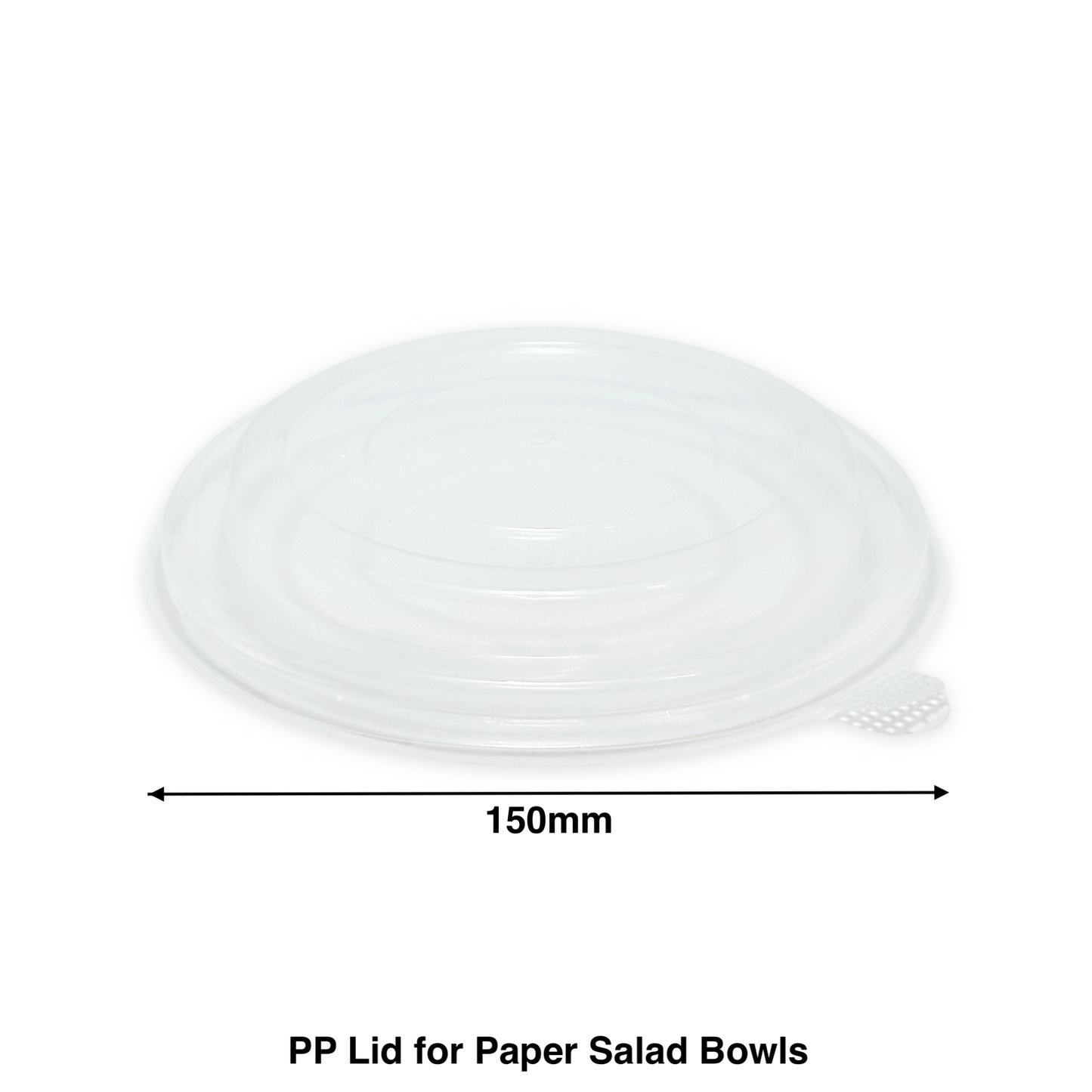 KIS-PL150G | 150mm PP Lids for 17oz-34oz Paper Salad Bowl; $0.13/pc