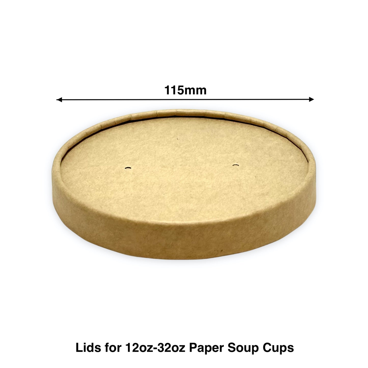 KIS-PA115 | 115mm Kraft Paper Lid for 12oz-32oz Paper Soup Container; From $0.16/pc