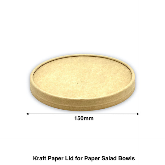 KIS-PA150 | 150mm Kraft Paper Lids for 17oz-34oz Paper Salad Bowl; From $0.20/pc