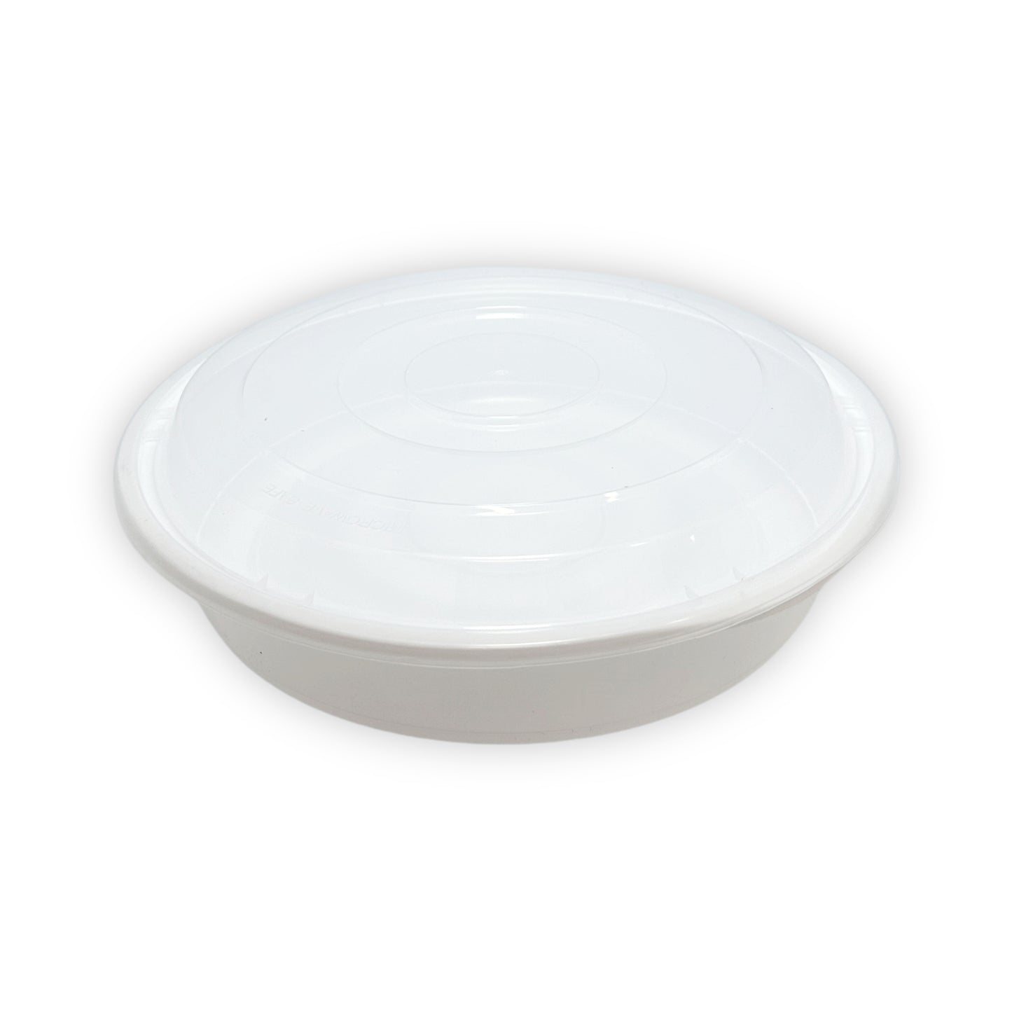 KIS-R48G | 150sets 48oz, 1420ml White PP Round 9" Container with Clear Lids Combo; $0.377/set