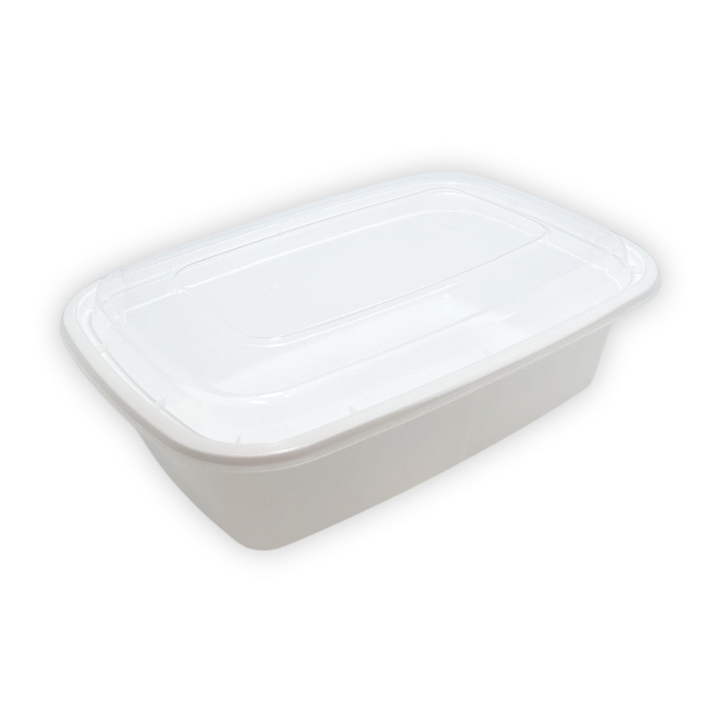 KIS-KY32G | 150sets 32oz, 946ml White PP Rectangle Container with Clear Lids Combo; $0.258/set