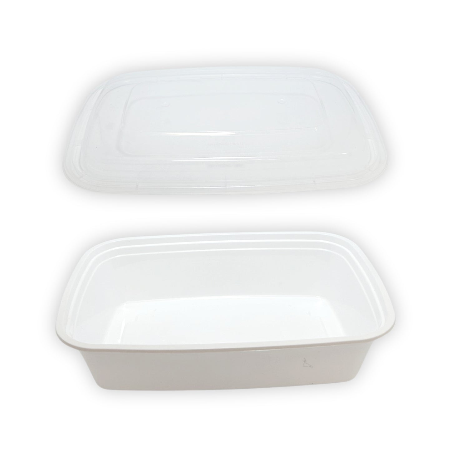 KIS-KY24G | 150sets 24oz, 710ml White PP Rectangle Container with Clear Lids Combo; $0.209/set