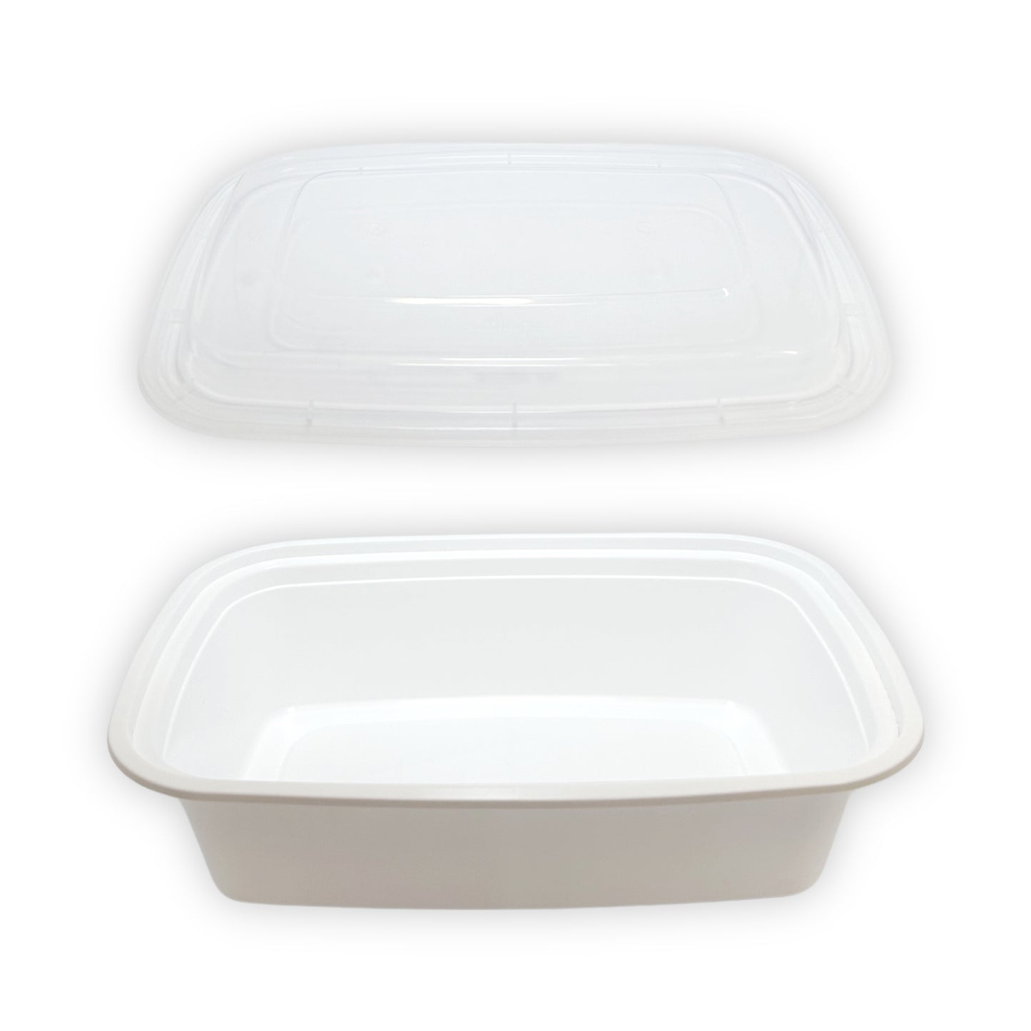 KIS-KY38G | 150sets 38oz, 1124ml White PP Rectangle Container with Clear Lids Combo; $0.258/set