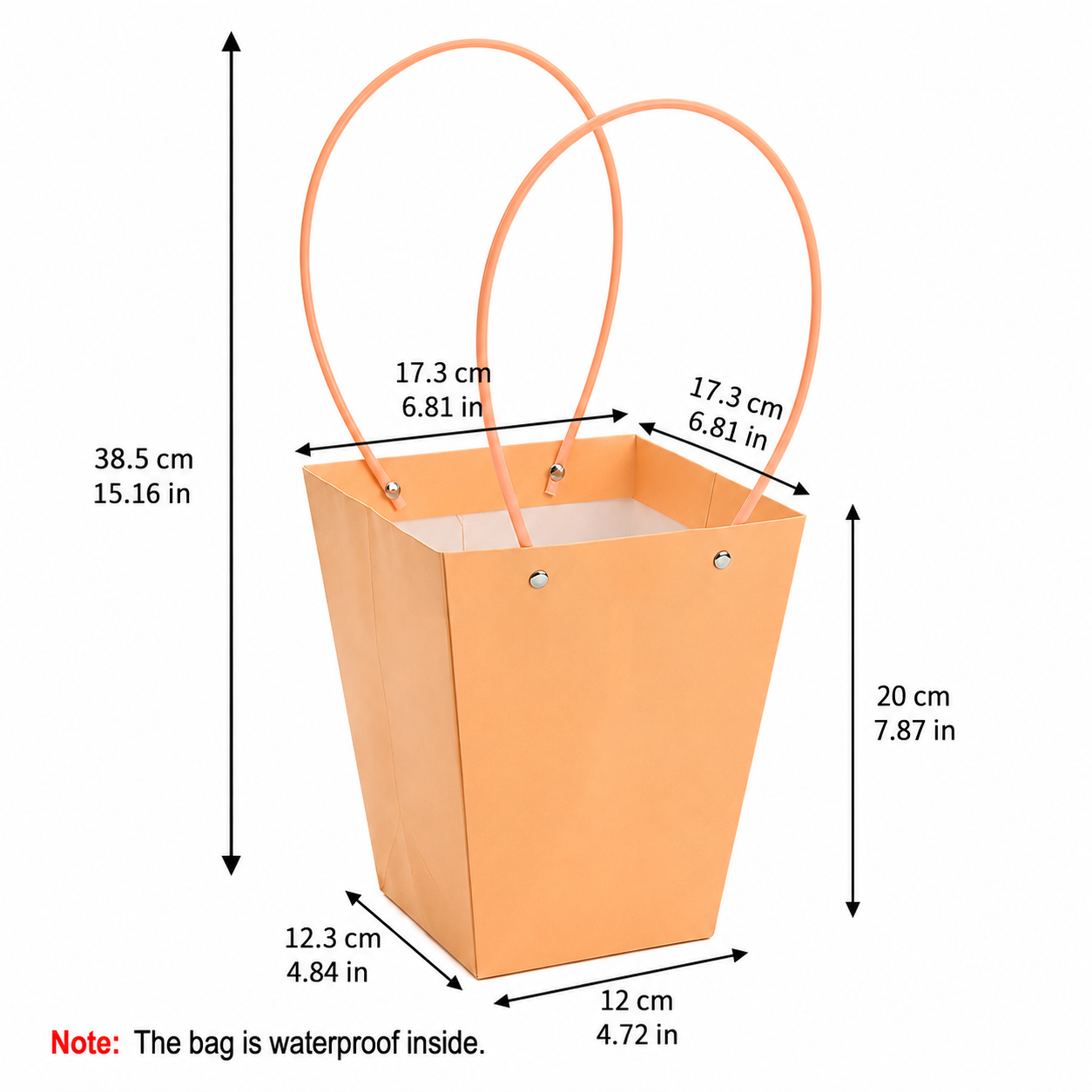 Peach Waterproof Flower Pot Bags – 4 Sizes (Small, Medium, Large, Extra Large) | 50pcs/Bundle