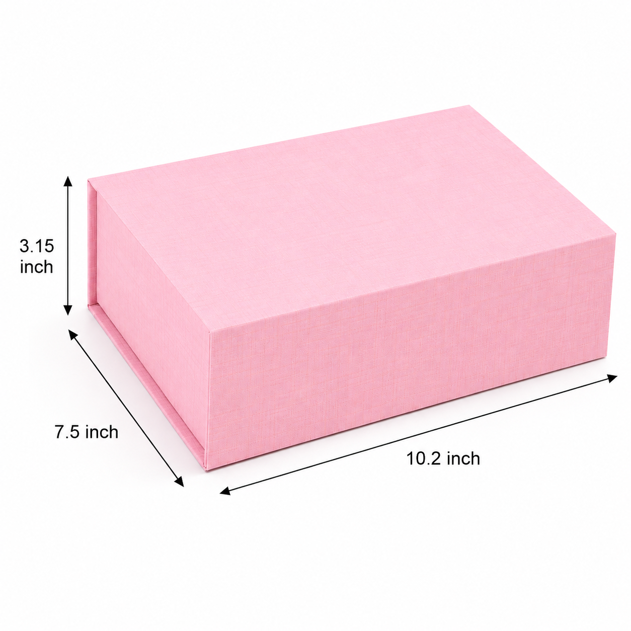 Foldable Rigid Magnetic Closure Gift Box, Pink – 10.2 × 7.5 × 3.15 in | Pack of 10 | SKU 6336