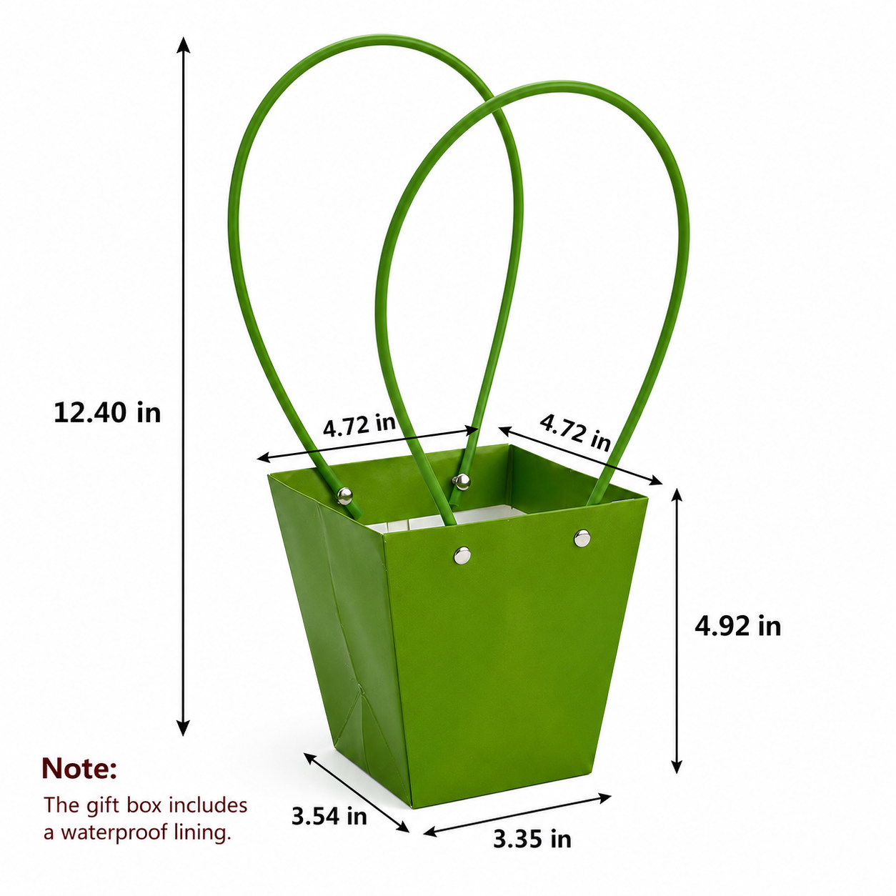 Dark Green Waterproof Flower Pot Bags – 4 Sizes (Small, Medium, Large, Extra Large) | 50pcs/Bundle