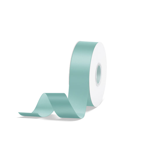 1pc Aqua Solid Single Face Satin Ribbon; 5 Sizes