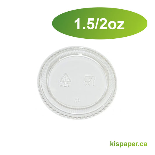 1.5oz/2oz - Plastic Lid for Portion Cups - Carton of 2000 - KIS PAPER - 5077; $0.015/pc