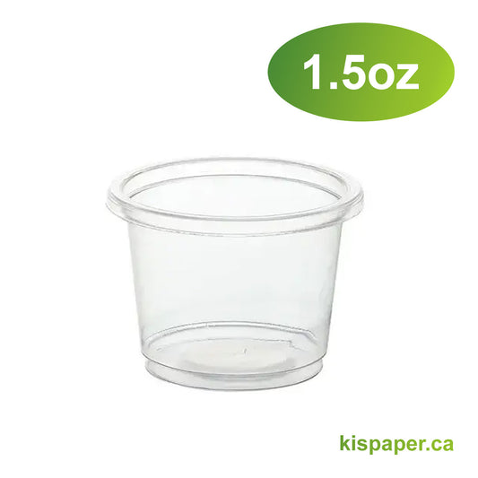 1.5oz - Plastic Portion Cups - Carton of 2000 - KIS PAPER - 5072; $0.016/pc