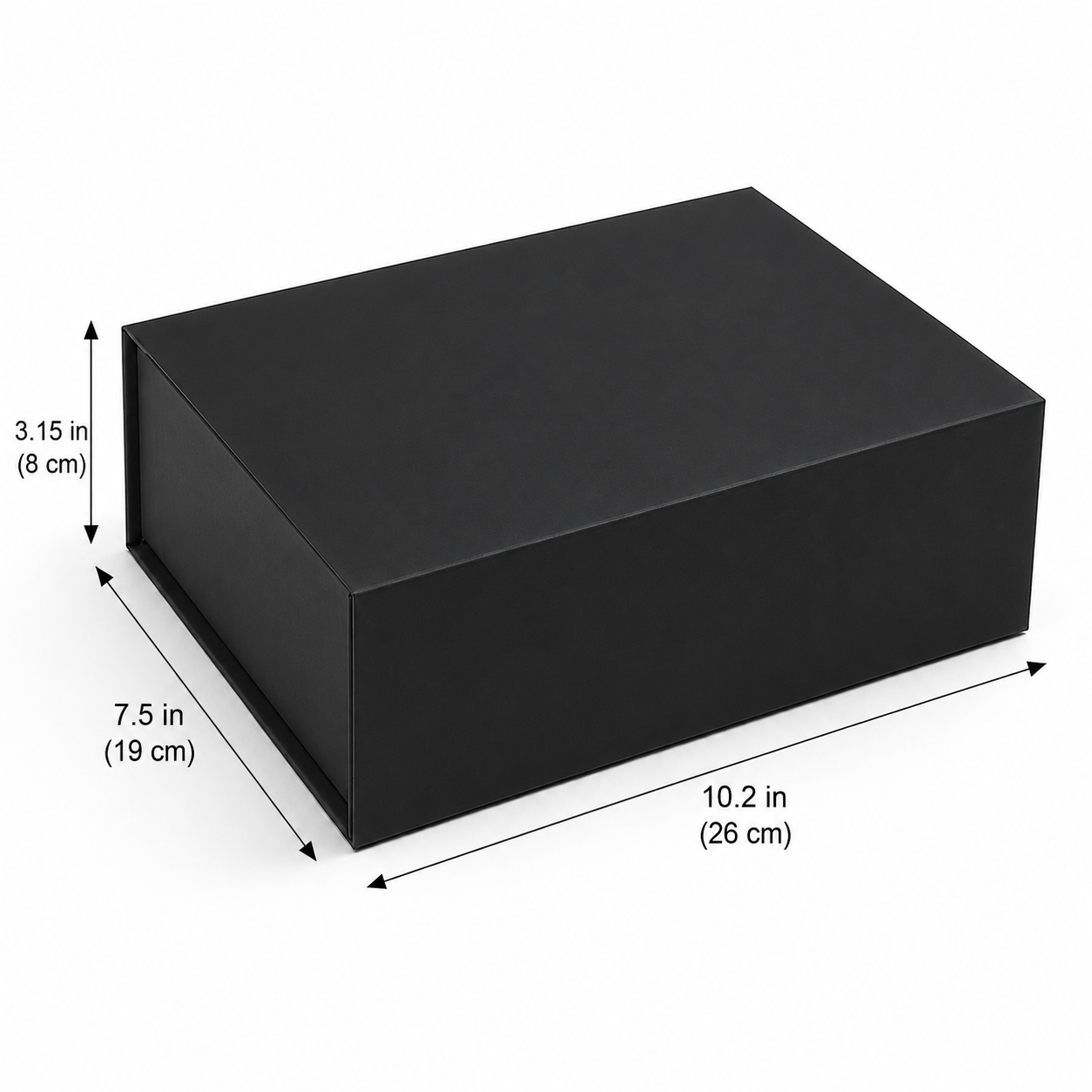 Foldable Rigid Magnetic Closure Gift Box, White – 10.2 × 7.5 × 3.15 in | Pack of 10 | SKU 6337