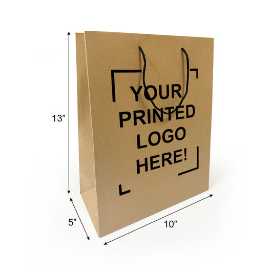 150 Pcs, Debbie, 10x5x13 inches, Euro Tote Paper Bags, with Rope Handle, Full Color Custom Print