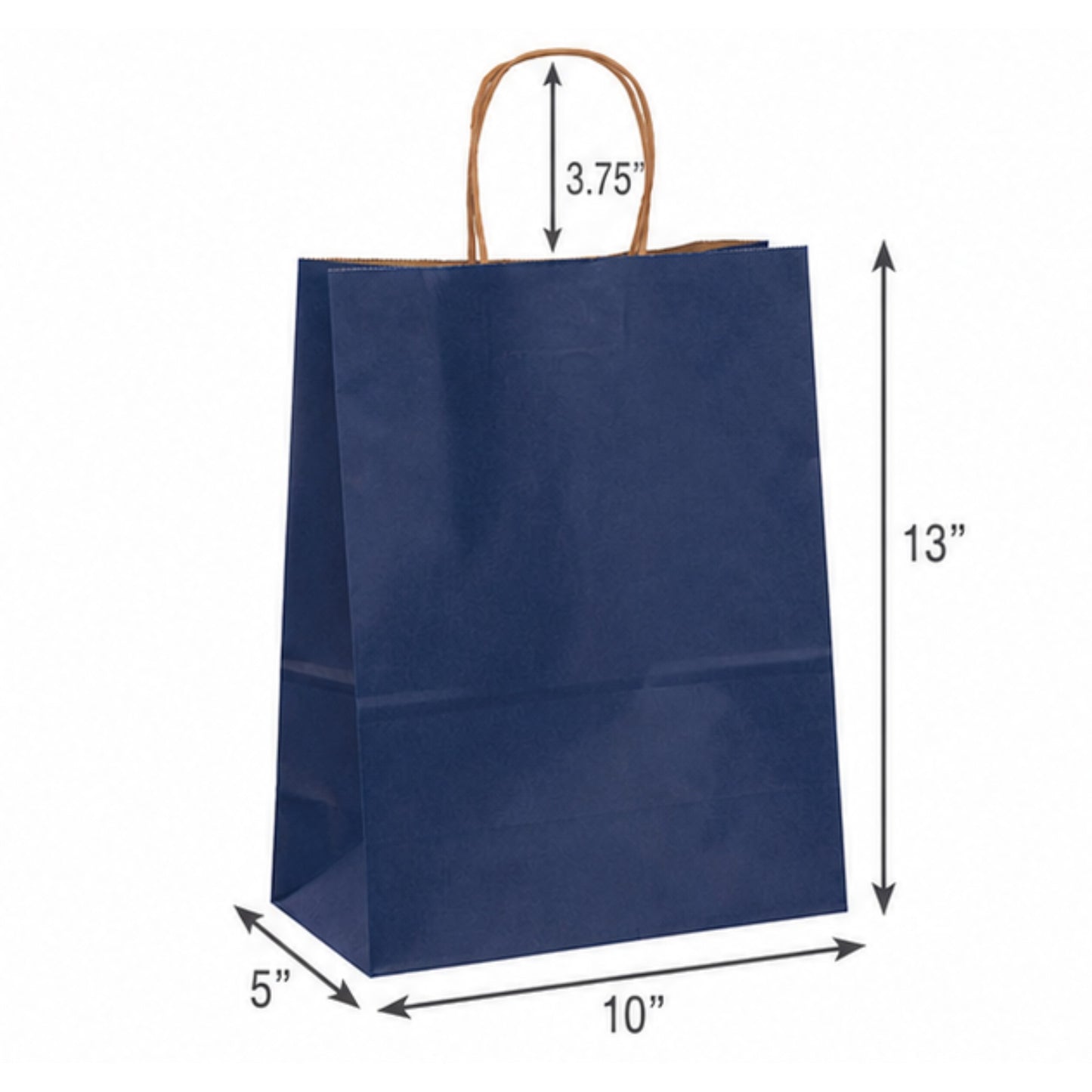 Navy Paper Shopping Bag with Twisted Handles (10" x 5" x 13"), Debbie, SKU #6489