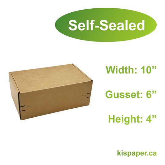 10" x 6" x 4" - Kraft Mailer Boxes Self-Seal Tape - Bundle of 40 - KIS PAPER - 1263; $1.746/pc