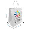 Custom Printed Bistro White Paper Bags 10" x  6.75" x  12" with Twist Handles - SKU #5360