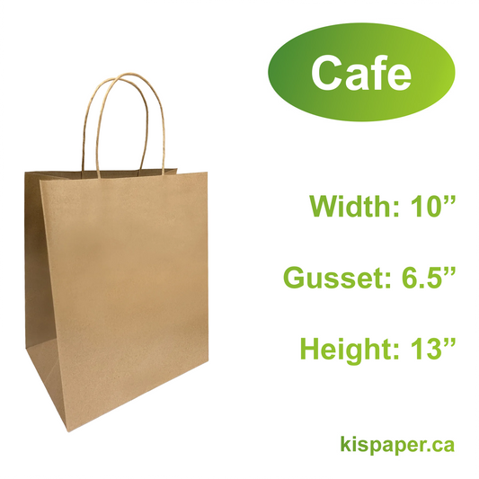 1073BR | 250pcs Restaurant Bistro 10x6.5x13 inches Kraft Paper Bags Twisted Handles; $0.20/pc