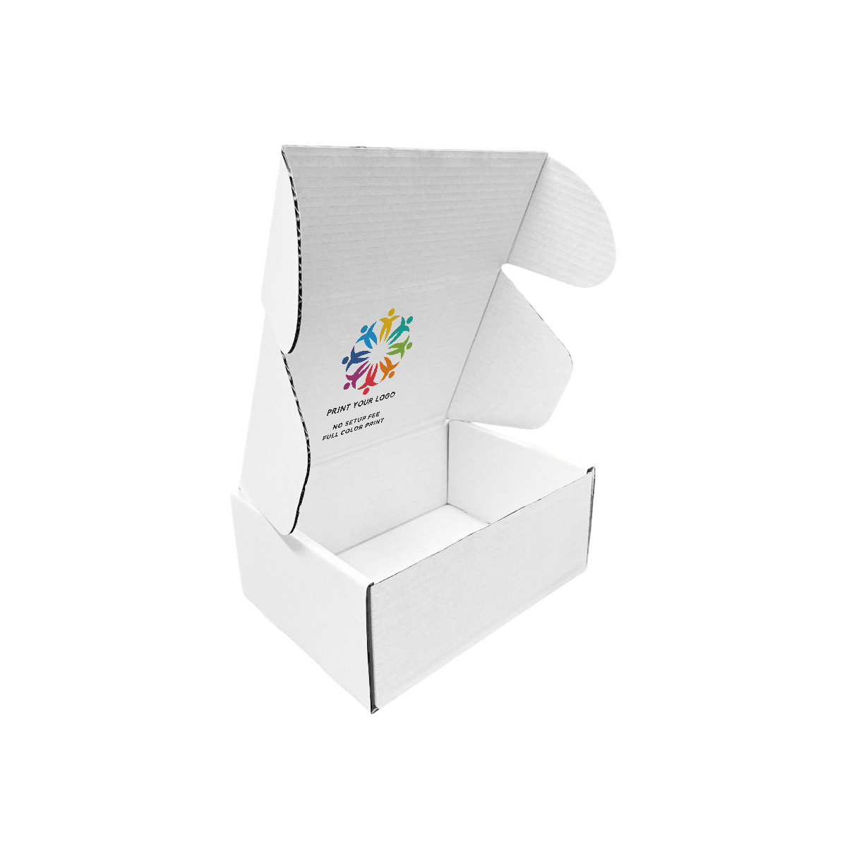 10" x 7" x 4" - Custom White Mailer Boxes - Bundle of 40 - KIS PAPER - 6101; Full Color Custom Print, Printed in Canada; From $2.77/pc