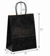 Black Paper Shopping Bag with Twisted Handles (10" x 5" x 13"), Debbie, SKU #6488